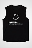 Louis Tomlinson Baskılı Unisex Siyah Kolsuz Tişört - Tshirt