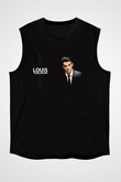 Louis Tomlinson Baskılı Unisex Siyah Kolsuz Tişört - Tshirt