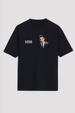 Louis Tomlinson Baskılı Unisex Siyah Oversize Tişört - Tshirt