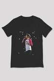 Louis Tomlinson Baskılı Unisex Siyah V Yaka Tişört - Tshirt