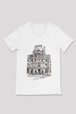 Louvre Müzesi Beyaz Unisex V Yaka Tişört T-Shirt