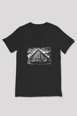 Louvre Müzesi Siyah Unisex V Yaka Tişört T-Shirt