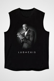 Ludacris Baskılı Unisex Siyah Kolsuz Tişört - Tshirt