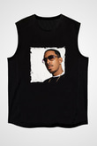 Ludacris Baskılı Unisex Siyah Kolsuz Tişört