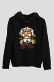 Luke Skypunk Baskılı Siyah Unisex Hoodie
