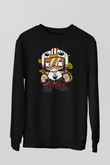 Luke Skypunk Baskılı Siyah Unisex Sweatshirt