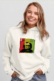 Mac Dre Baskılı Unisex Beyaz Kapüşonlu Sweatshirt