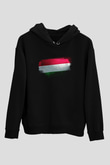Macaristan - Hungary Bayrağı Baskılı Unisex Siyah Kapüşonlu Sweatshirt