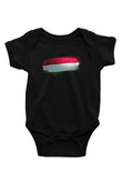 Macaristan - Hungary Bayrağı Baskılı Unisex Siyah Bebek Body - Zıbın