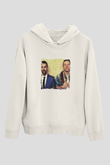 Macklemore Baskılı Unisex Beyaz Kapüşonlu Sweatshirt