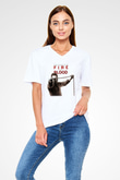 Mad Max Beyaz Unisex V Yaka Tişört T-Shirt