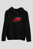 Malavi - Malawi Bayrağı Baskılı Unisex Siyah Kapüşonlu Sweatshirt