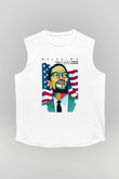 Malcolm X James Baskılı Beyaz Unisex Kolsuz Tişört - Tshirt
