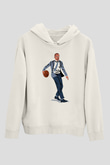 Malcolm X James Baskılı Beyaz Unisex Kapüşonlu Sweatshirt