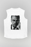 Malcolm X James Baskılı Beyaz Unisex Kolsuz Tişört - Tshirt