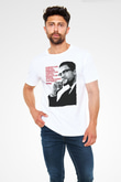 Malcolm X James Baskılı Unisex Beyaz Tişört - Tshirt