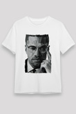 Malcolm X James Baskılı Unisex Beyaz Tişört - Tshirt