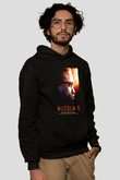 Malcolm X James Baskılı Unisex Siyah Kapüşonlu Sweatshirt