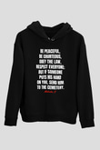 Malcolm X James Baskılı Unisex Siyah Kapüşonlu Sweatshirt