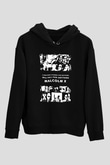 Malcolm X James Baskılı Unisex Siyah Kapüşonlu Sweatshirt