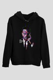 Malcolm X James Baskılı Unisex Siyah Kapüşonlu Sweatshirt