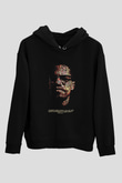 Malcolm X James Baskılı Unisex Siyah Kapüşonlu Sweatshirt