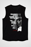 Malcolm X James Baskılı Unisex Siyah Kolsuz Tişört - Tshirt