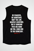 Malcolm X James Baskılı Unisex Siyah Kolsuz Tişört - Tshirt