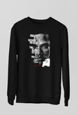 Malcolm X James Baskılı Unisex Siyah Sweatshirt