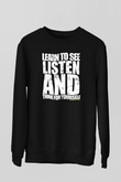 Malcolm X James Baskılı Unisex Siyah Sweatshirt