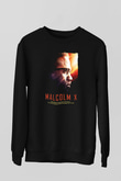 Malcolm X James Baskılı Unisex Siyah Sweatshirt