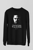 Malcolm X James Baskılı Unisex Siyah Sweatshirt