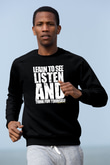 Malcolm X James Baskılı Unisex Siyah Sweatshirt