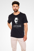 Malcolm X James Baskılı Unisex Siyah Tişört - Tshirt