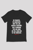 Malcolm X James Baskılı Unisex Siyah V Yaka Tişört - Tshirt