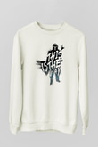 Mandalorian Baskılı Beyaz Unisex Sweatshirt