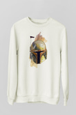 Mandalorian Baskılı Beyaz Unisex Sweatshirt