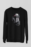 Mandalorian Baskılı Unisex Siyah Sweatshirt