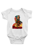 Mandolarian Baskılı Beyaz Unisex Bebek Body - Zıbın