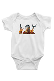 Mandolarian Baskılı Beyaz Unisex Bebek Body - Zıbın