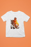 Mandolarian Baskılı Beyaz Unisex Beyaz Çocuk Tişört - Tshirt