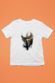 Mandolarian Baskılı Beyaz Unisex Beyaz Çocuk Tişört - Tshirt