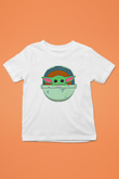 Mandolarian Baskılı Beyaz Unisex Beyaz Çocuk Tişört - Tshirt