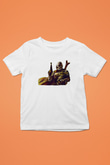 Mandolarian Baskılı Beyaz Unisex Beyaz Çocuk Tişört - Tshirt