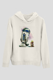 Mandolarian Baskılı Beyaz Unisex Hoodie