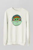 Mandolarian Baskılı Beyaz Unisex Sweatshirt