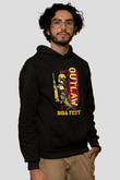 Mandolarian Baskılı Unisex Siyah Kapüşonlu Sweatshirt