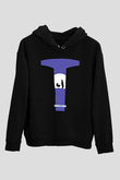 Mandolarian Baskılı Unisex Siyah Kapüşonlu Sweatshirt