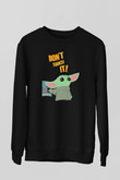 Mandolarian Baskılı Unisex Siyah Sweatshirt