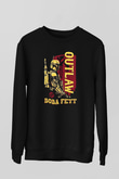 Mandolarian Baskılı Unisex Siyah Sweatshirt